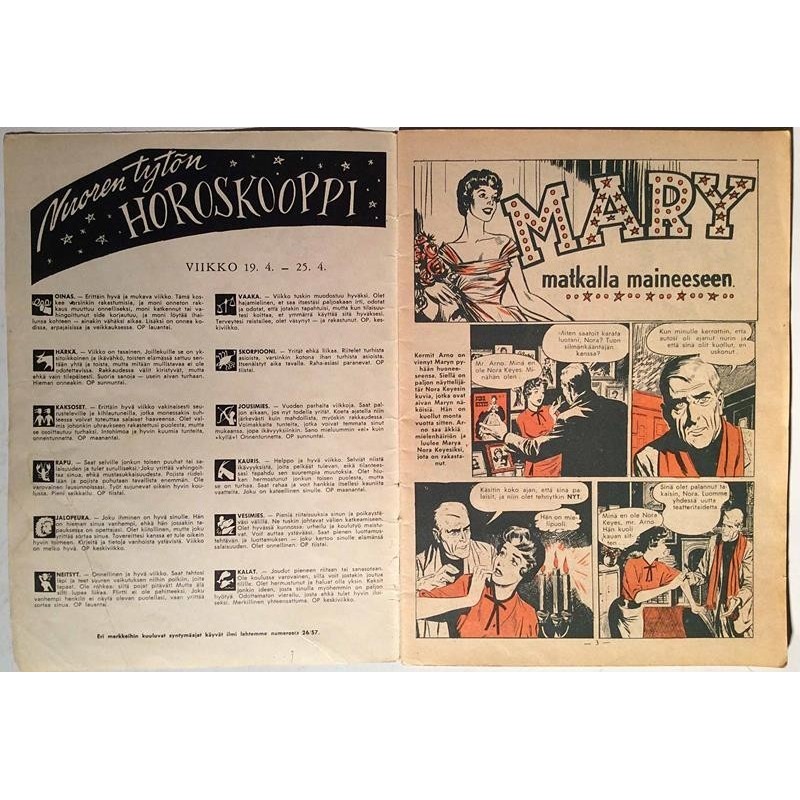 Ajan SÄVEL 1958 No.N:o 16 Sal Mineo Magazine