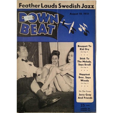 Down Beat 1951 No.August 10 Kid Ory Magazine
