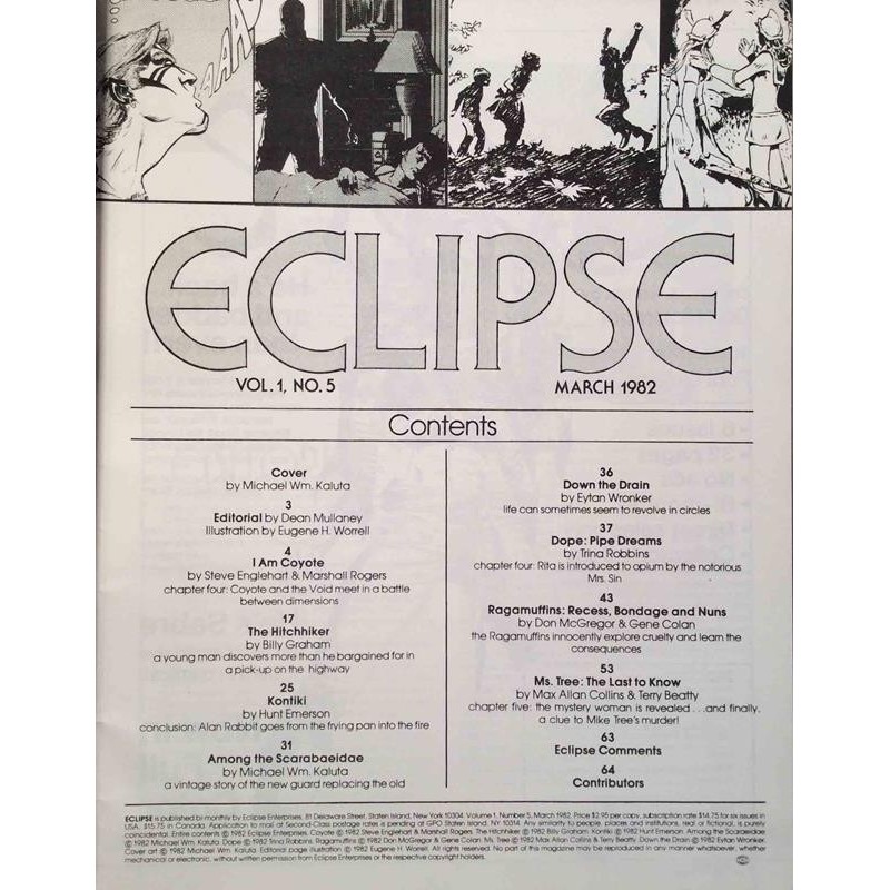 Eclipse 1982 No. NO.5 MARCH Kaluta, Rogers, Colan Magazine