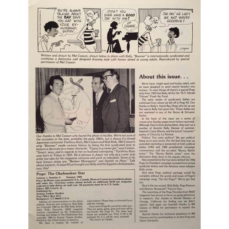 Walt Kelly I Go POGO 1980 No. Vol.1 No.6 Summer The Okefenokee star Magazine