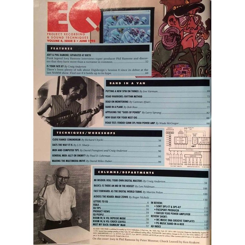 EQ Recording & Sound Magazine 1993 No. issue three Ramones Magazine