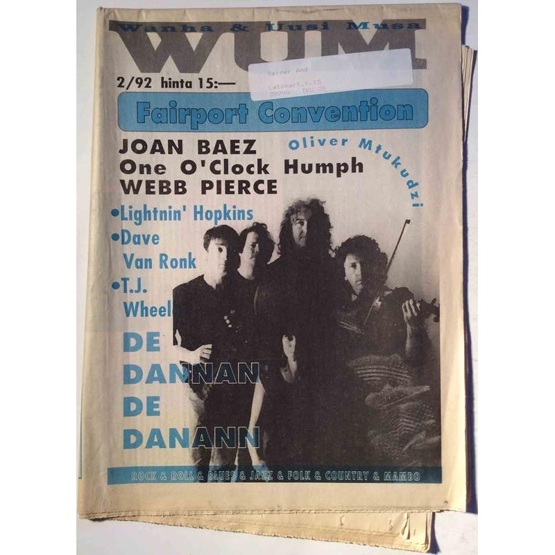WUM Wanha & Uusi Musa 1992 No. 2 Webb Pierce,Joan Baez,Lightnin' Hopkins Magazine