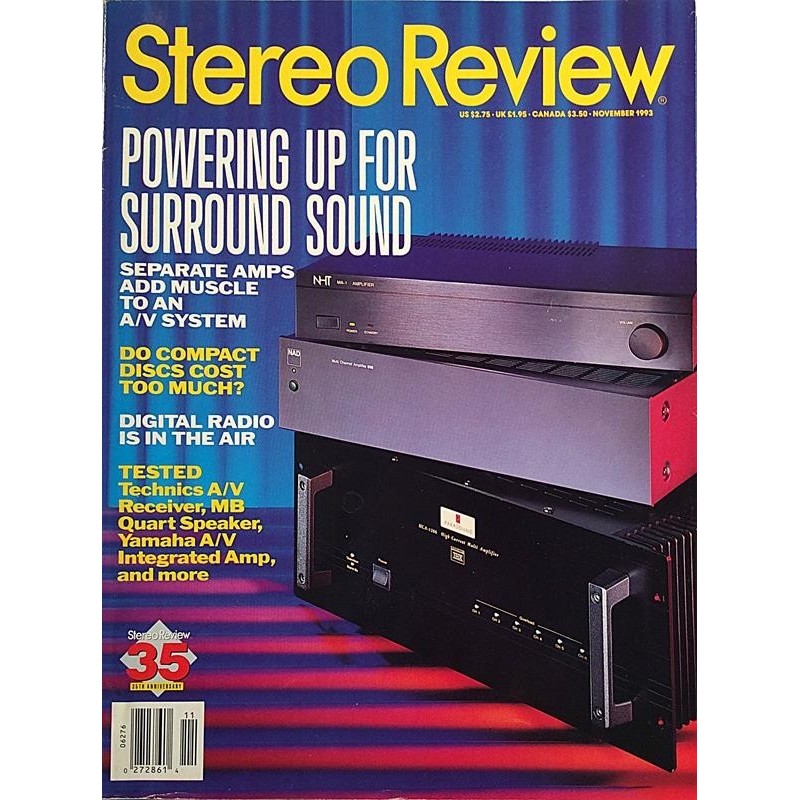 Stereo Review 1993 No. November Powering up for surround sound Magazine