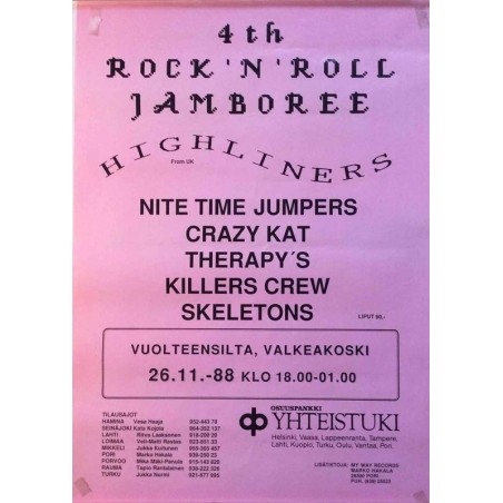 Rock’n’ Roll Jamboree Nite time Jumpers : Tapahtumajuliste 41cm x 59cm - JULISTE