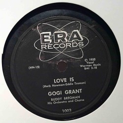 Gogi Grant: Suddenly There's a Valley / Love Is  kansi muovi / paperikansi levy VG- savikiekko gramofonilevy