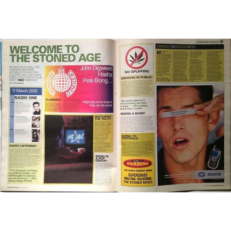 New Musical Express 2001 No. 17 November Cannabis march 2002 High Times? Magazine