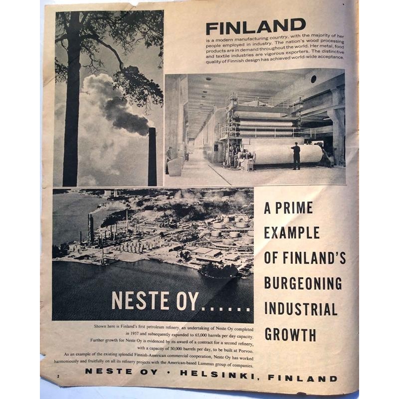 New York Times 1964 No. March 15 Focus on FINLAND Magazine