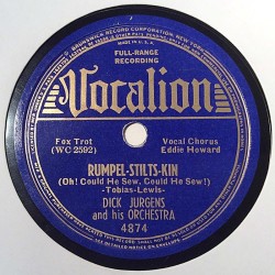 Jurgens Dick And His Orchestra: Rumpel-Stilts-Kin / My Last Goodbye  kansi paperikansi/muovitasku levy VG savikiekko gramofonile