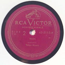 Myers Helen: Train / Telephone  kansi paperikansi/muovitasku levy VG- savikiekko gramofonilevy