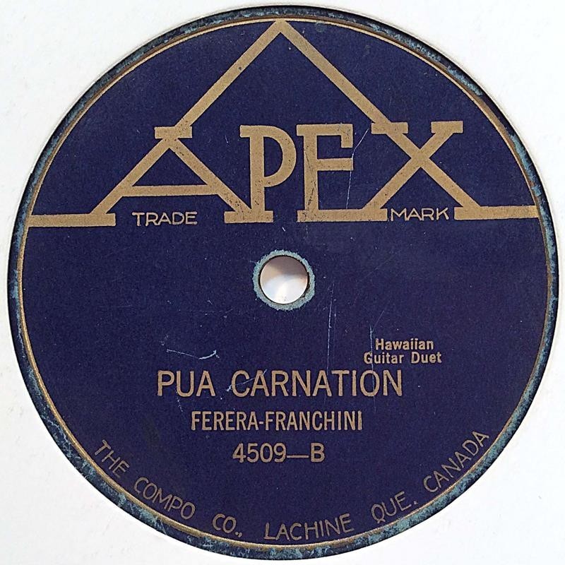 Ferera and Franchini: One, two, three, four  / Pua Carnation  kansi paperikansi/muovitasku levy G savikiekko gramofonilevy