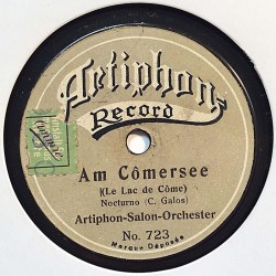 Artiphon Salon Orchester: Abendglocken / Am Comersee  kansi paperikansi/muovitasku levy VG- savikiekko gramofonilevy
