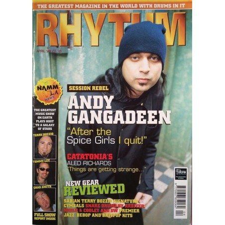 Rhythm 1998 No. April Andy Gangadeen,Terry Bozio,Tommy Lee Magazine