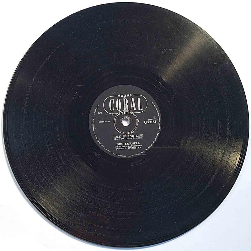Cornell Don: Rock Island Line / Na-Ne-Na-Na  kansi paperikansi/muovitasku levy VG savikiekko gramofonilevy
