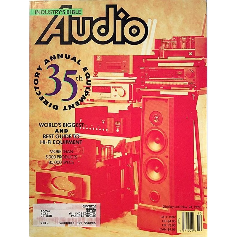Audio 35th annual equipment directory 1992 Nov. 24 World’s biggest and best guide to HI-FI Magazine
