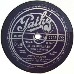Horner Yvette : Au loin dans la plaine / La colline aux oiseaux - shellac 78 rpm record