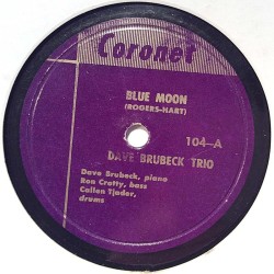 Brubeck Dave Trio : Blue Moon / Tea For Two - shellac 78 rpm record