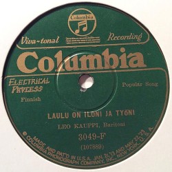 Kauppi Leo : Laulu on iloni ja työni / Heitä huolet pois - shellac 78 rpm record