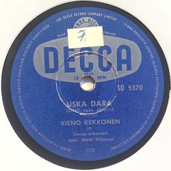 Kekkonen Vieno : Suezista etelään / Uska dara - shellac 78 rpm record