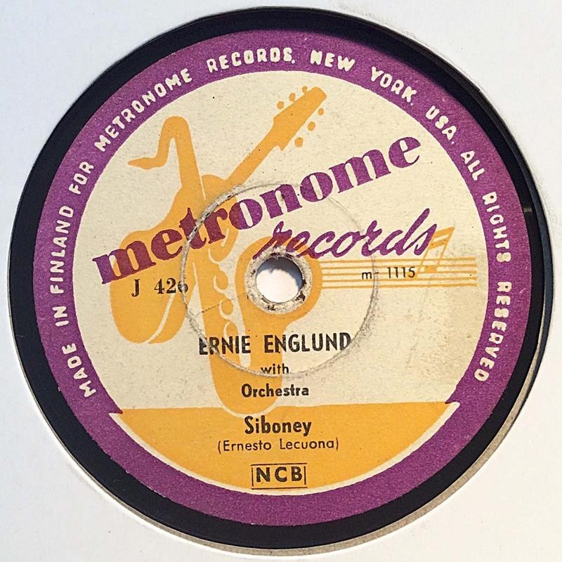 Englund Ernie: Siboney / Gunnar’s Theme  kansi paperikansi/muovitasku levy VG savikiekko gramofonilevy