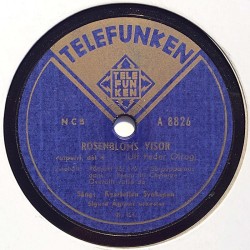 Kvartetten Synkopen: Rosenbloms visor del 3 / Rosenbloms visor del 4  kansi paperikansi/muovitasku levy VG+ savikiekko gramofoni