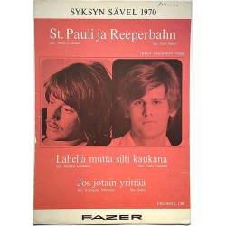 St. Pauli ja Reeperbahn + 2 muuta: Irwin Goodman - Emil Retee  kansi VG- sisäsivut VG- Nuottivihko