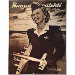 Kansan Kuvalehti 1949 N:o 27 Pilvien tyttö. AA:n ylin lentoemäntä aikakauslehti
