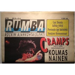 Rumba rockin ajankohtaislehti 1990 6 Cramps, Kolmas Nainen, Juice Leskinen musiikkilehti