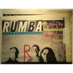 Rumba rockin ajankohtaislehti : Steve Vai, Lemonheads, Rush, Pogues - used magazine music