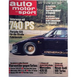 Auto motor und sport : Porsche 935, Audi 100 turbo, Mercedes 420 SE - begagnade magazine bil