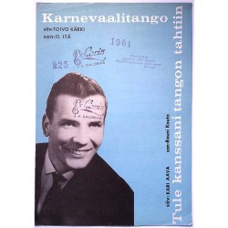 Karnevaalitango / Tule kanssani tangon tahtiin 1961 X.S. 39 Toivo Kärki - O. Itä, Kari Aaca - Rauni Kouta Noter