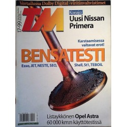 Tekniikan Maailma 1999 17 Nissan Primera, Opel Astra, Bensatesti aikakauslehti