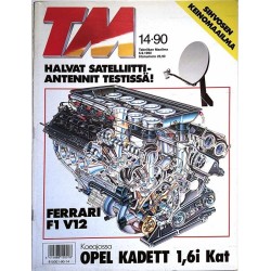Tekniikan Maailma 1990 14 Ferrari F1 V12, Opel Kadett 1,6i koeajo aikakauslehti