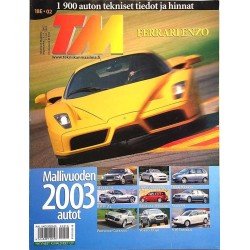 Tekniikan Maailma 2002 18E Ferrari Enzo, 1900 auton tiedot ja hinnat aikakauslehti