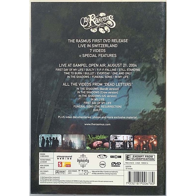 DVD - RASMUS :  LIVE LETTERS  2004 SF PLAYGROUND tuotelaji: DVD