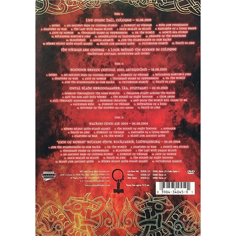 DVD - AMON AMARTH :  WRATH OF NORSEMEN 3DVD  2004-06 HEAVY METAL BLADE tuotelaji: DVD