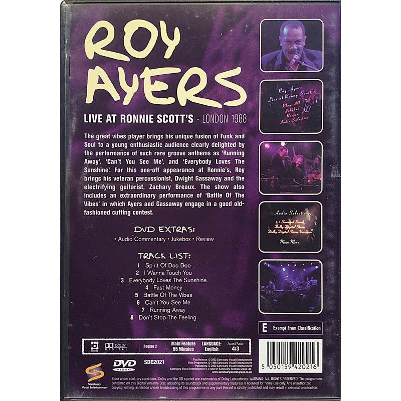 DVD - AYERS ROY :  LIVE AT RONNIE SCOTT’S   1988 JAZZ SANCTUARY tuotelaji: DVD