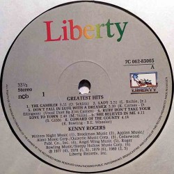 Rogers Kenny: Greatest Hits  kansi Ei kuvakantta levy VG kanneton LP