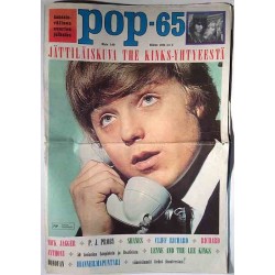 pop-65 1965 n:o 3 Elokuu Kinks, Shanes, Markku Veijalainen, Lenne & Lee Kings begagnade magazine musik