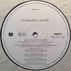 Pet Shop Boys: Actually  kansi Ei kuvakantta levy EX- kanneton LP