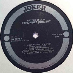 Hines Earl 1971 SM 3074 Earl Hines Concert vinyl LP no cover