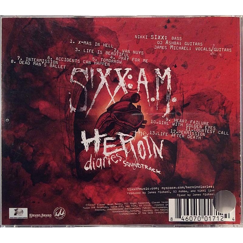Sixx:A.M.: Heroin Diaries Soundtrack  kansi EX levy EX Käytetty CD