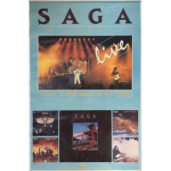 Saga, in transit live, Promo Poster, year 1982 width 65cm  height 100 cm Promojuliste 65cm x 100cm