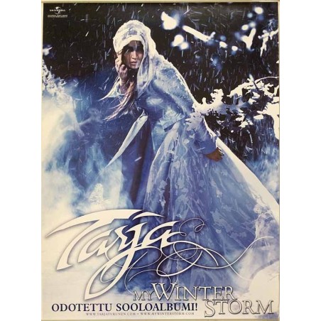 Turunen Tarja, odotettu sooloalbumi winter, Promo Poster, year 2007 width 50cm  height 69 cm Kaksipuoleinen promojuliste 50cm x 