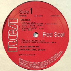 Bream Julian & John Williams 1972 SB 6862 Together vinyl LP no cover
