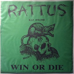 Rattus: Win Or Die limited edition numero 29 / 100  kansi EX- levy EX käytetty vinyylisingle PS