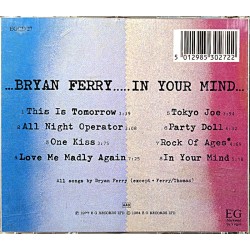 Ferry Bryan: In Your Mind  kansi EX levy EX Käytetty CD