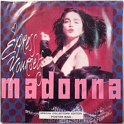 Madonna: Express Yourself / Look of Love posterikansi  kansi VG- levy EX käytetty vinyylisingle