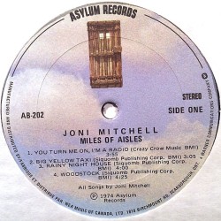 Mitchell Joni 1974 AB 202 Miles Of Aisles side 1 ja side 2 vinyl LP no cover