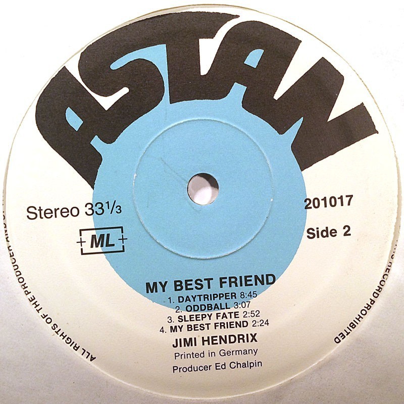 Hendrix Jimi: My Best Friend  kansi Ei kuvakantta levy EX kanneton LP
