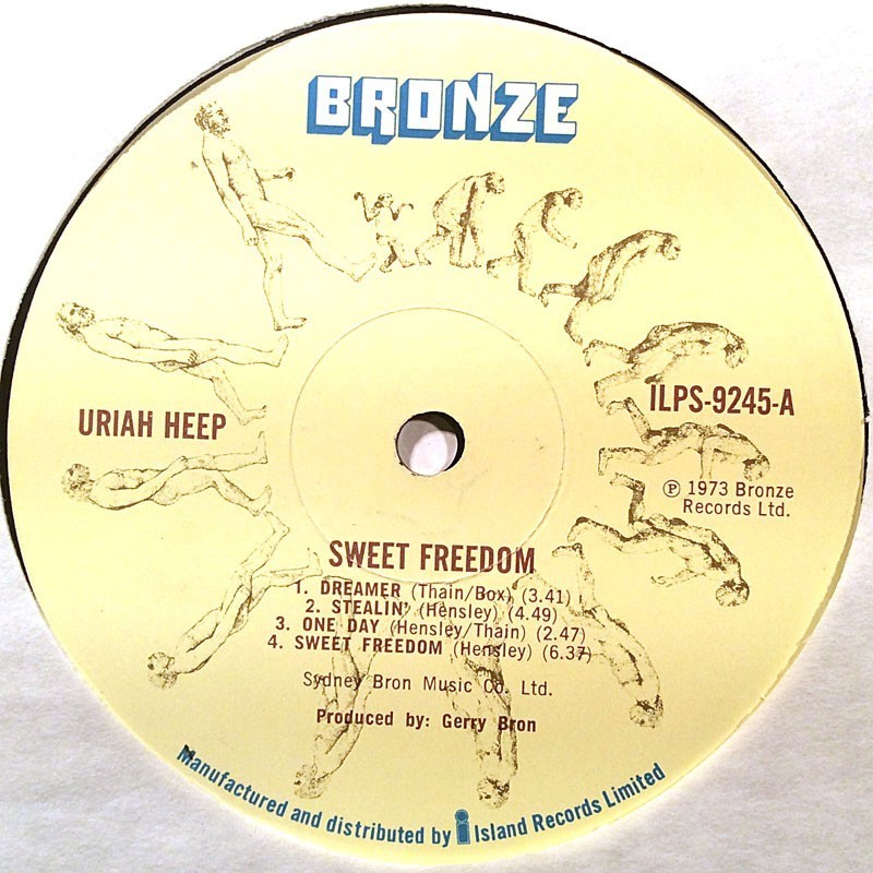 Uriah Heep: Sweet Freedom  kansi Ei kuvakantta levy VG kanneton LP